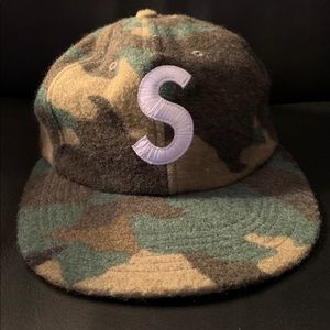 SUPREME Wool S Logo 6 Panel Camo
